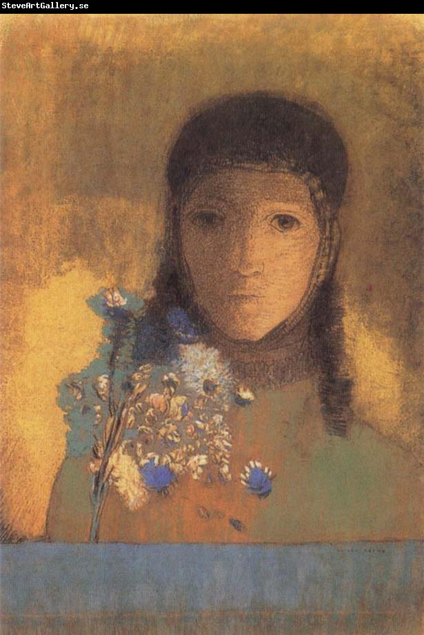 Odilon Redon Lady with Wildflowers